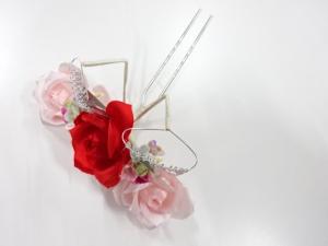 アンティーク　つまみ細工　びらびら髪飾り